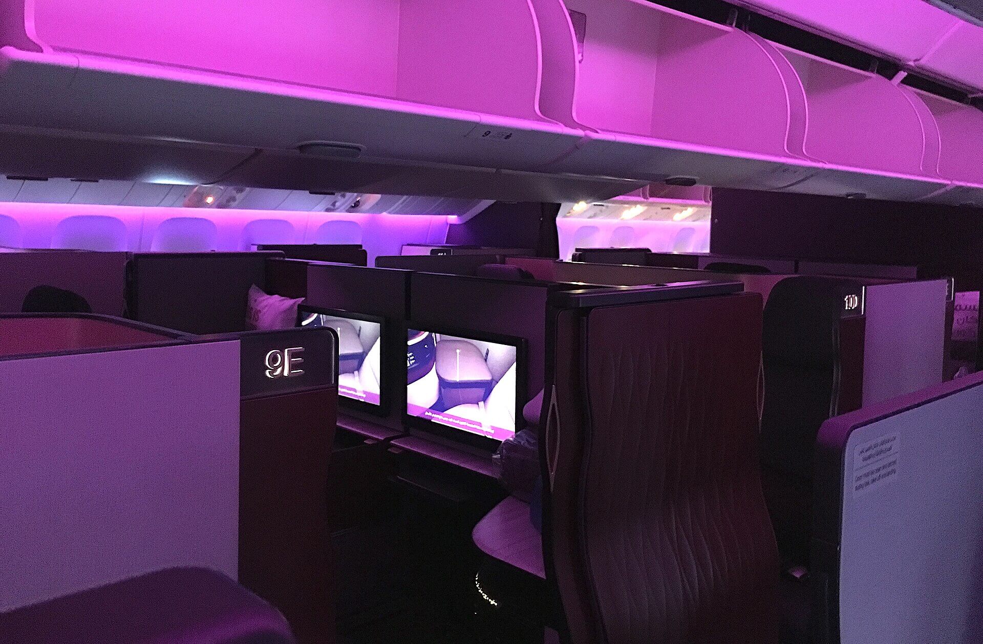 Qatar Airways Qsuite business class cabin